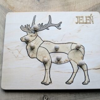 Układanka - puzzle montessori jeleń